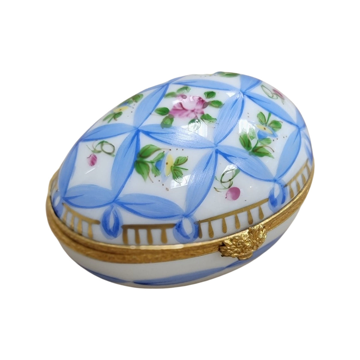 Blue Ribbon Limoges Egg for Elegant Gifting, view 3