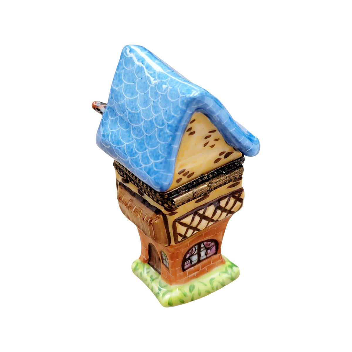 Blue Roof Bird House Porcelain Limoges Porcelain Art Object, view 5