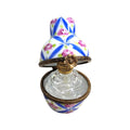 Blue Roses Perfume Porcelain Limoges Porcelain Art Object Gift, a hand-painted Limoges porcelain gift