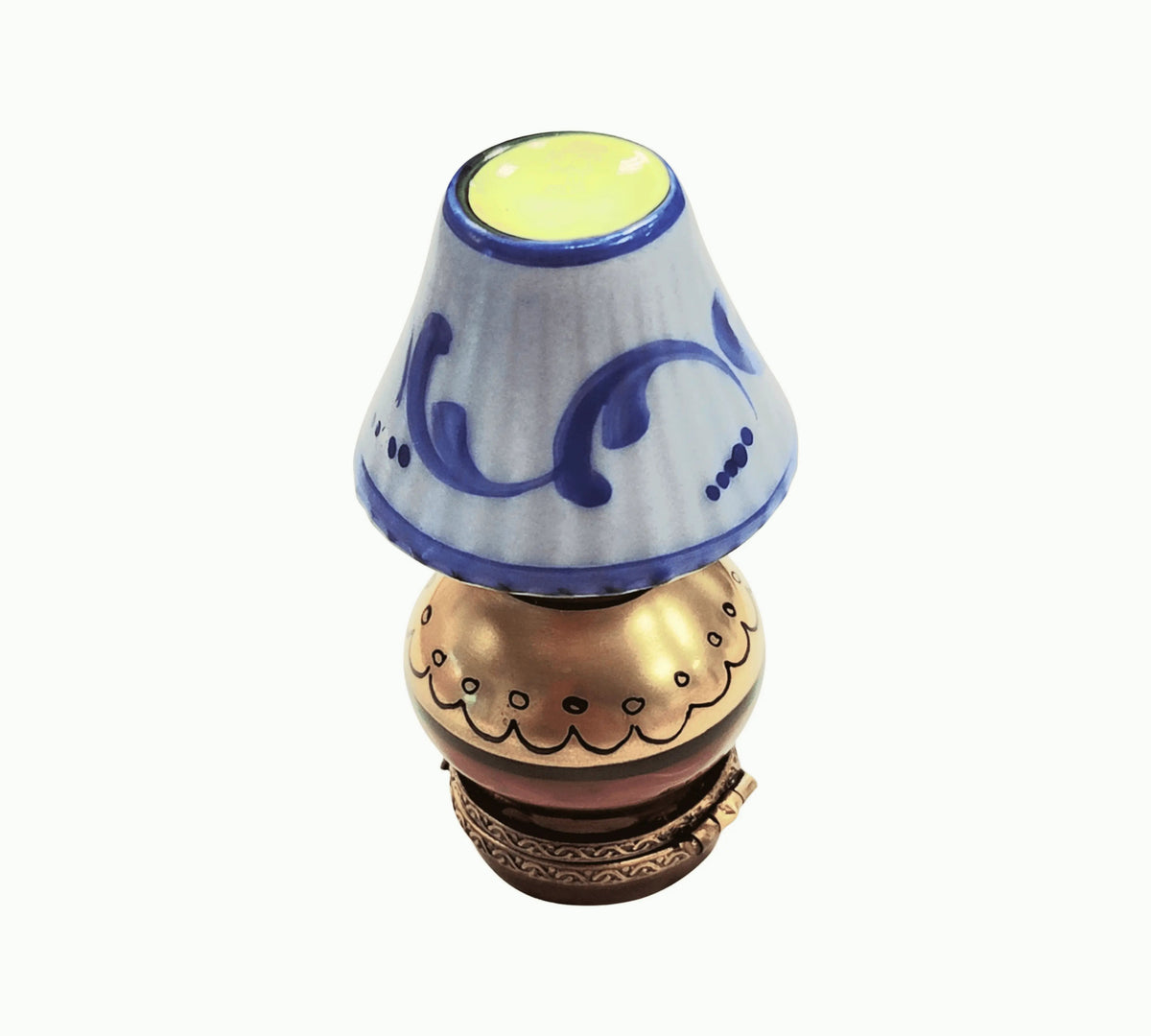 Table Lamp Blue Shade Limoges Box for French Decor, view 4