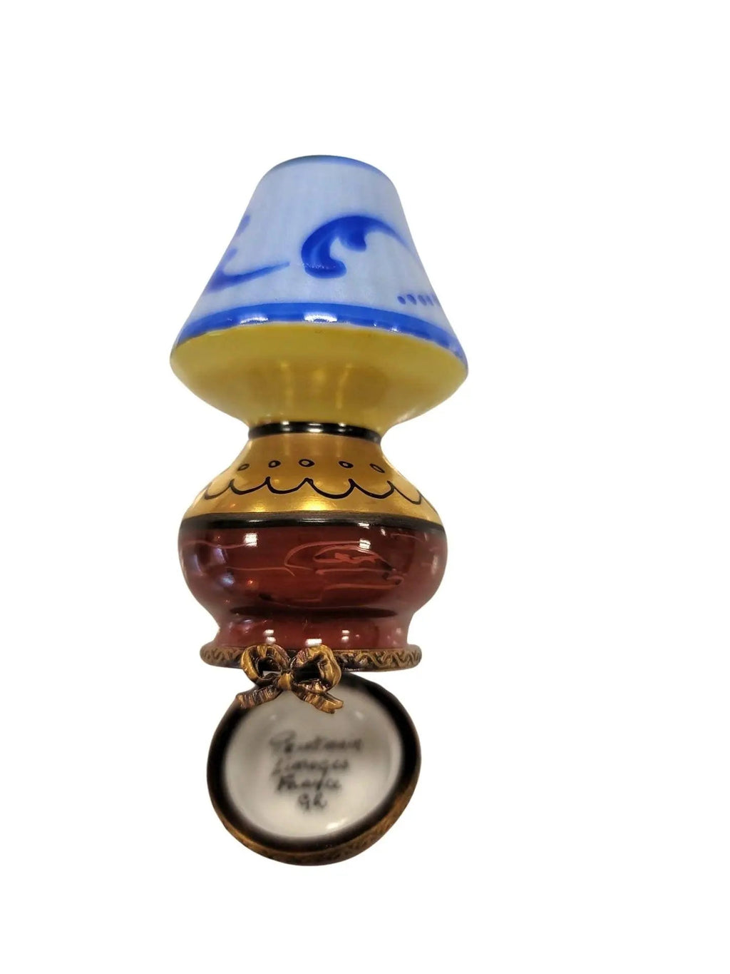 Table Lamp Blue Shade Limoges Box for French Decor, view 5