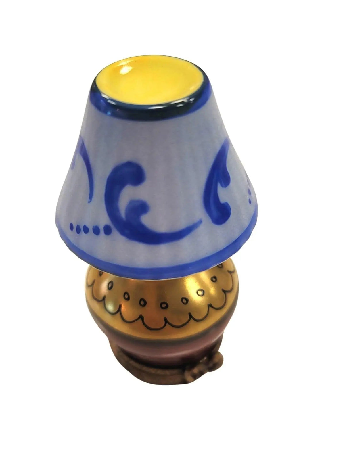 Table Lamp Blue Shade Limoges Box for French Decor, view 6