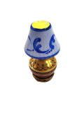 Table Lamp Blue Shade Limoges Box for French Decor, a hand-painted Limoges porcelain gift
