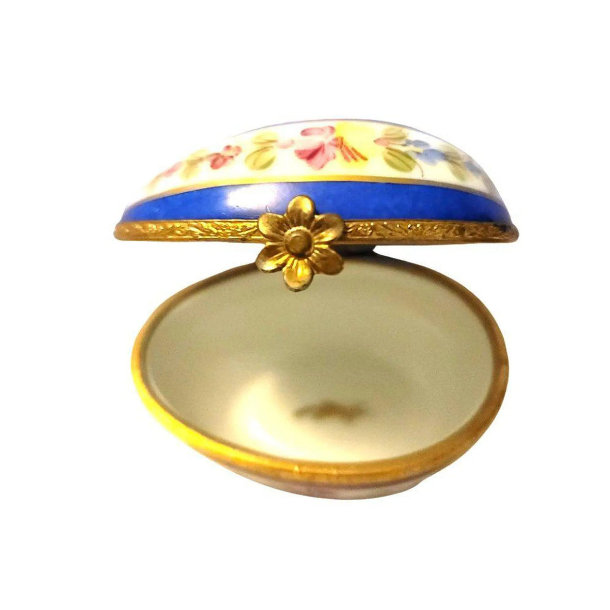 Blue Striped Egg Limoges box painted by hand in Limoges, France, a gift to treasure