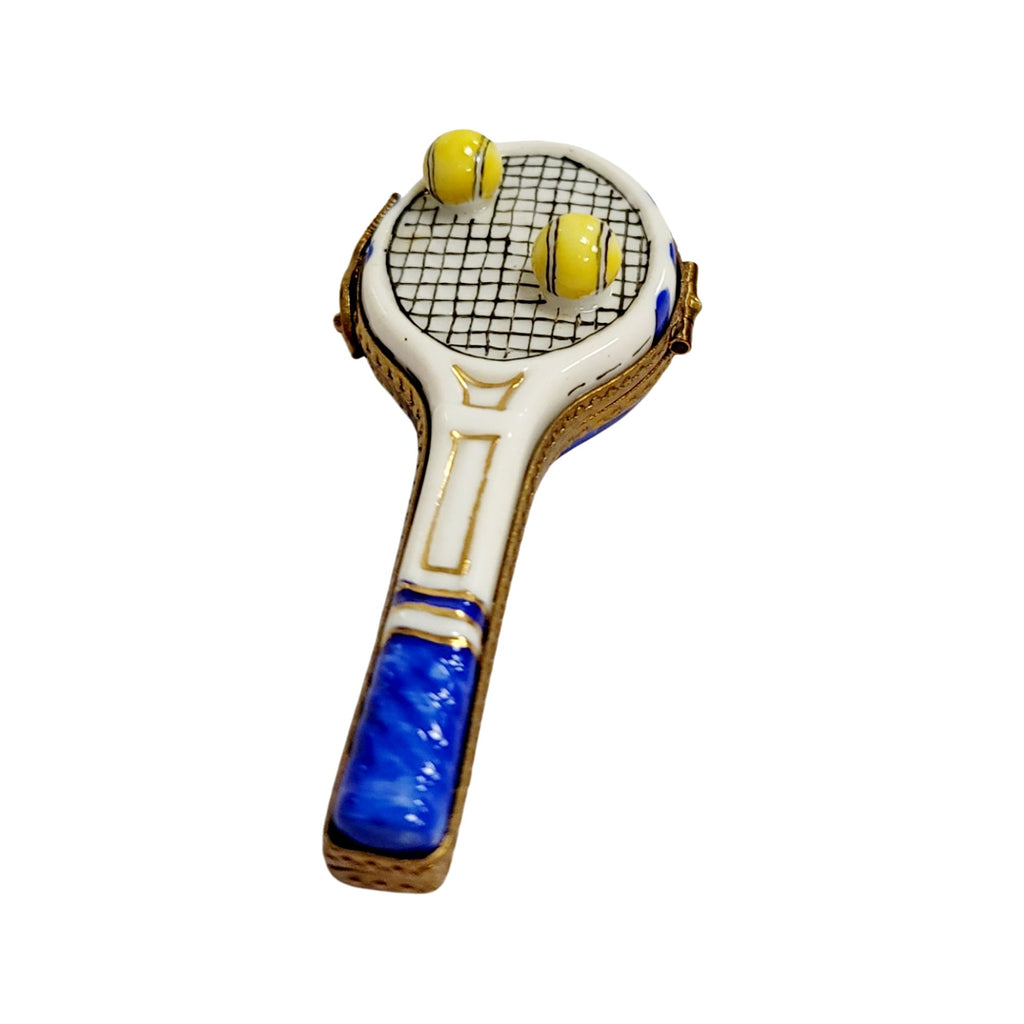 Blue Tennis Racquet 2 Balls Limoges Box, view 3