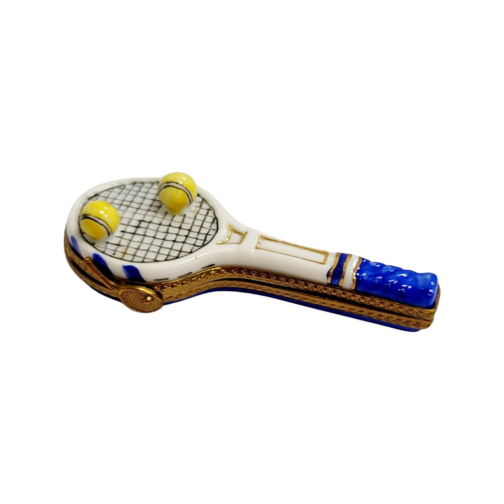 Blue Tennis Racquet 2 Balls Limoges Box, view 4