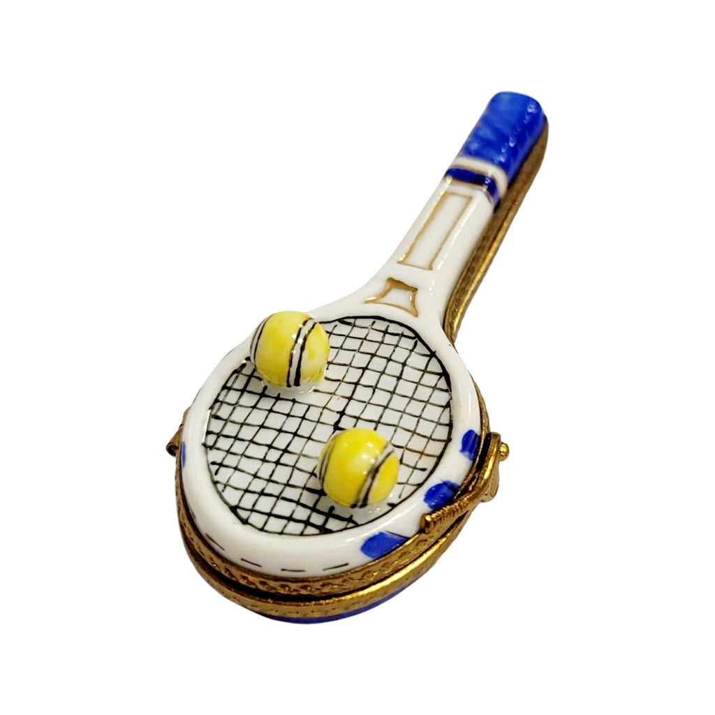 Blue Tennis Racquet 2 Balls Limoges Box, view 5