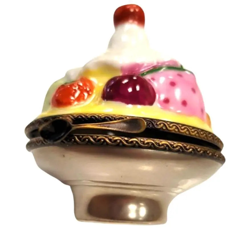 Bowl of Ice Cream Sunday Limoges Box Figurine, view 4