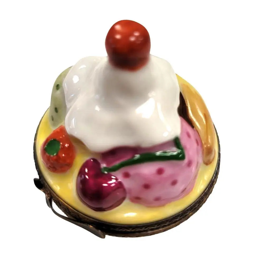 Bowl of Ice Cream Sunday Limoges Box Figurine, view 7
