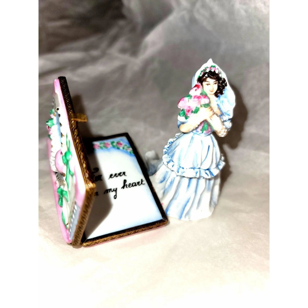 Every brushstroke by hand on the Bride Wedding Anniversary with Bride Limoges box from France