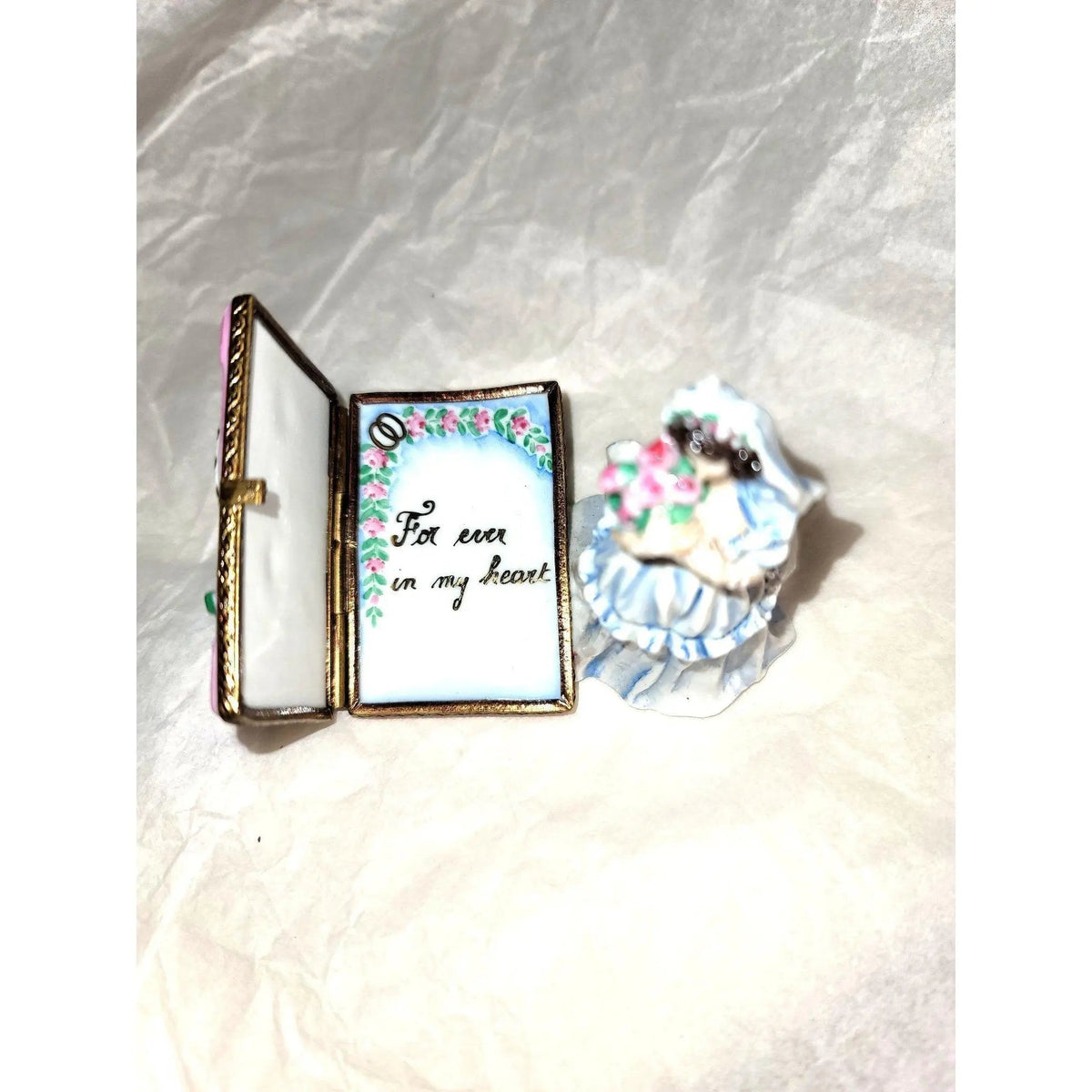 Hand-painted Bride Wedding Anniversary with Bride Limoges box, French artistry for lovers of fine art