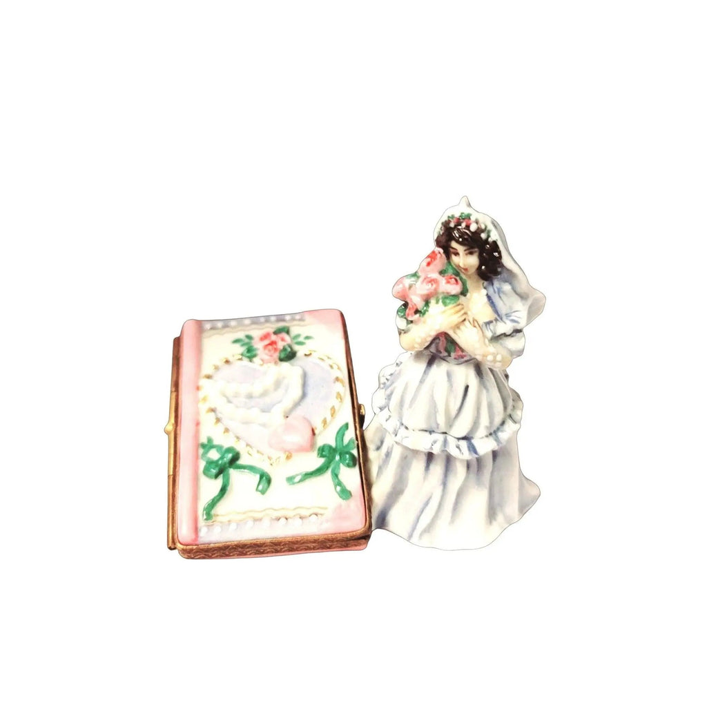 Genuine Bride Wedding Anniversary with Bride Limoges box painted by hand in France, from Limoges Boutique