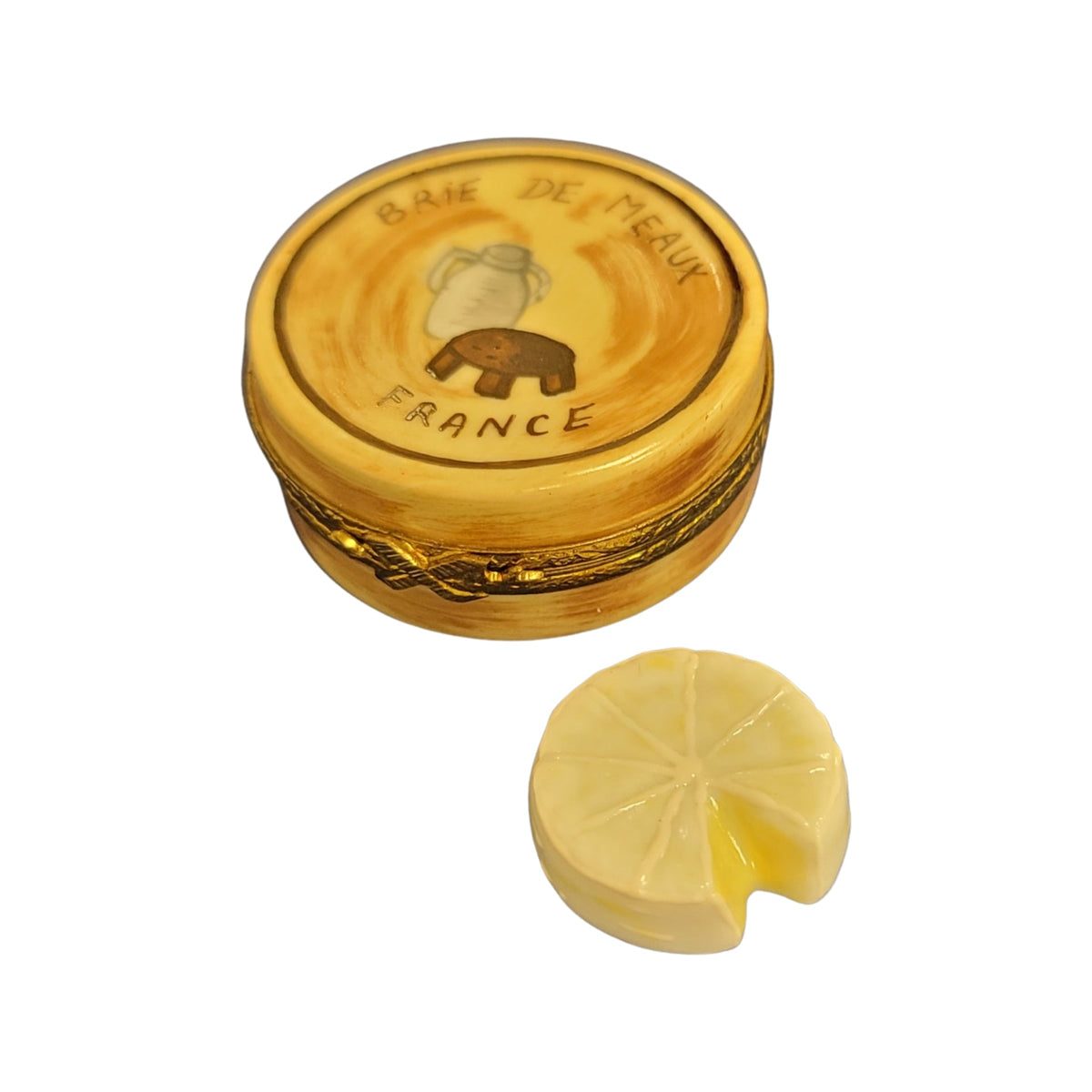 Brie Cheese Limoges Box for Cheese Lovers, a hand-painted Limoges porcelain gift