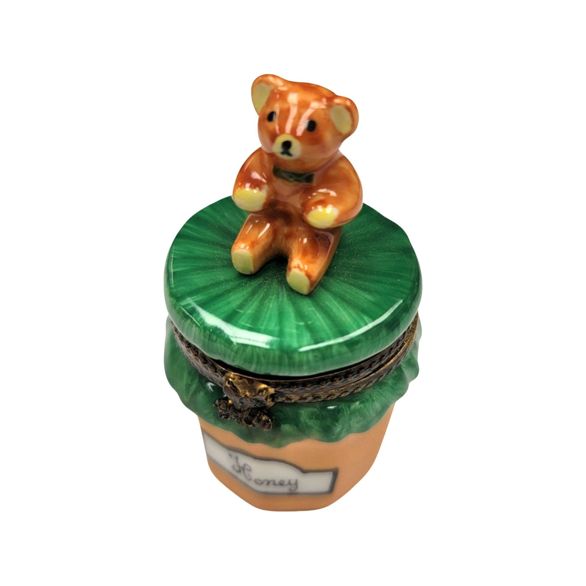 Porcelain Brown Bear Figurine Honey Jar for Collectors, view 3