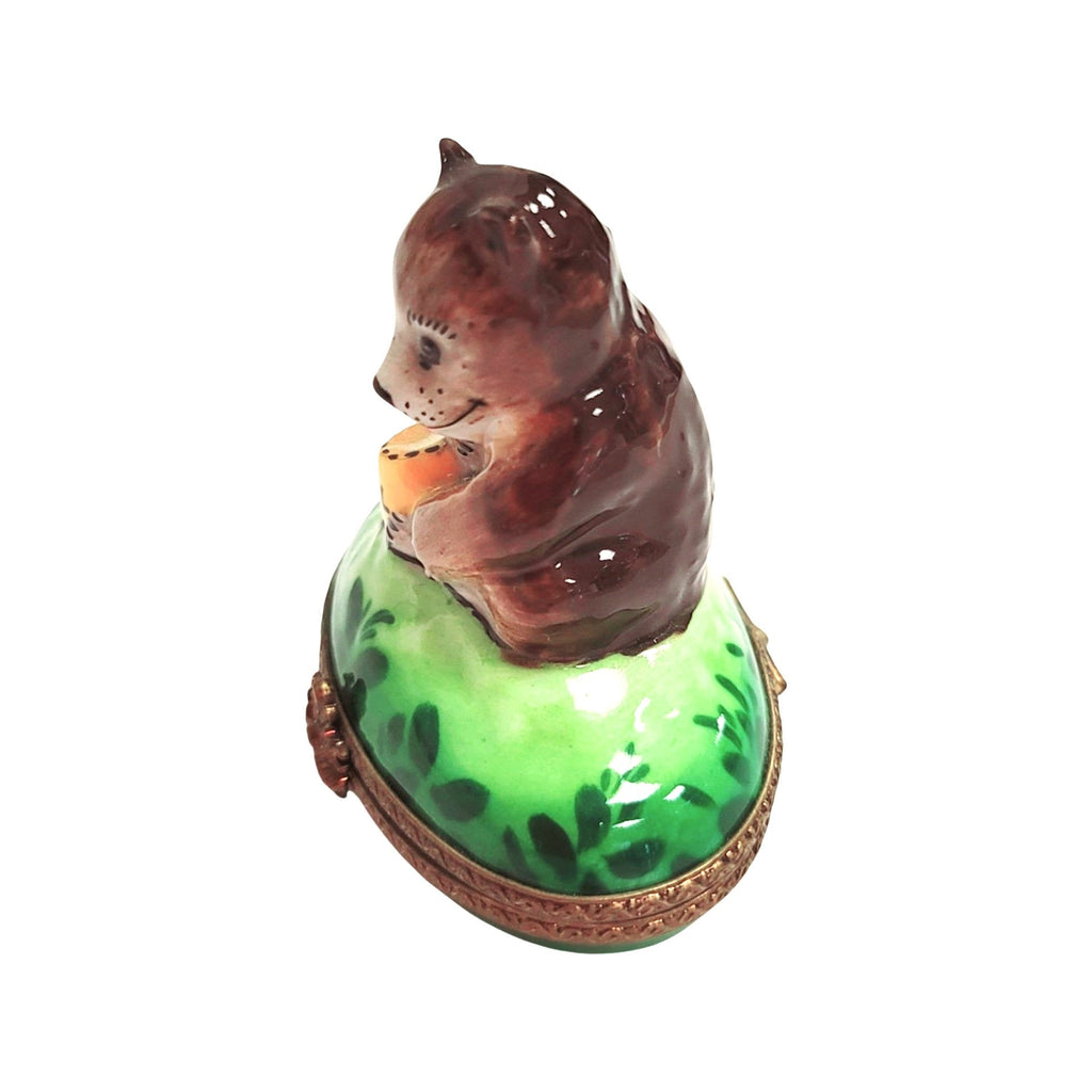 Bear w Honey Porcelain Limoges Porcelain Art Object Collectible, view 2