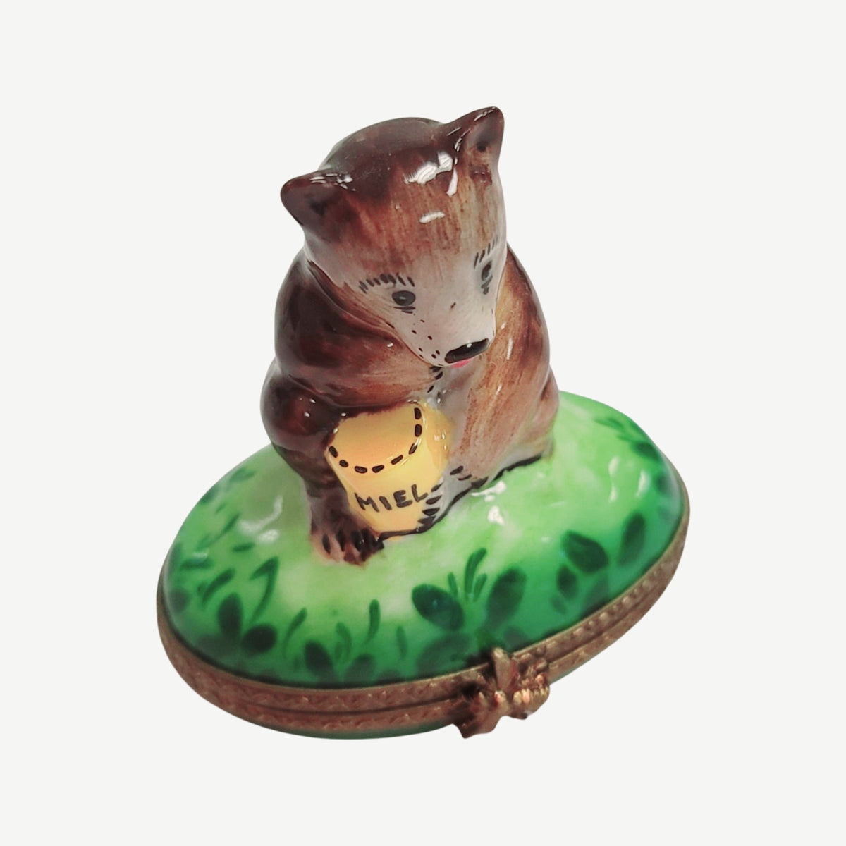 Bear w Honey Porcelain Limoges Porcelain Art Object Collectible, view 3