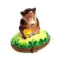 Bear w Honey Porcelain Limoges Porcelain Art Object Collectible, a hand-painted Limoges porcelain gift