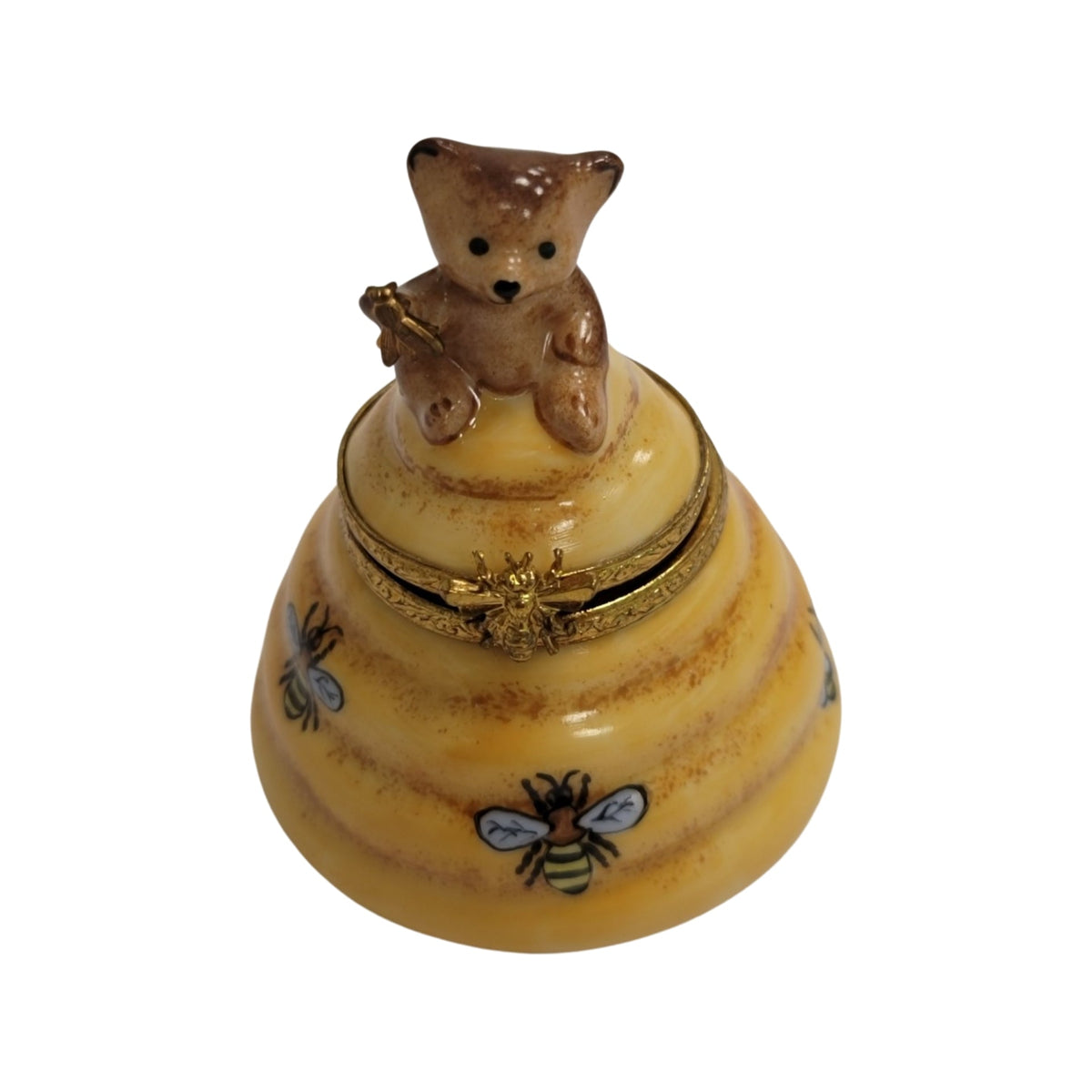 Brown Bear on Bee Hive Honey Comb Limoges Box Gift, view 4