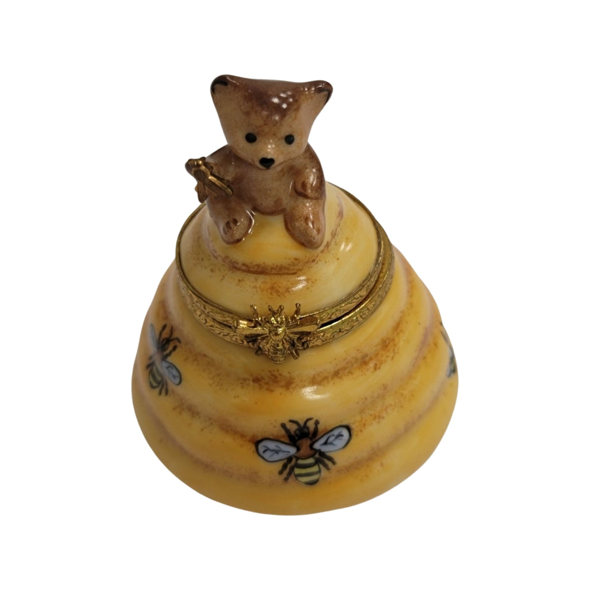 Brown Bear on Bee Hive Honey Comb Limoges Box Gift, view 5