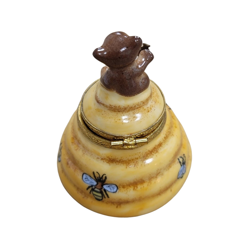 Brown Bear on Bee Hive Honey Comb Limoges Box Gift, view 6