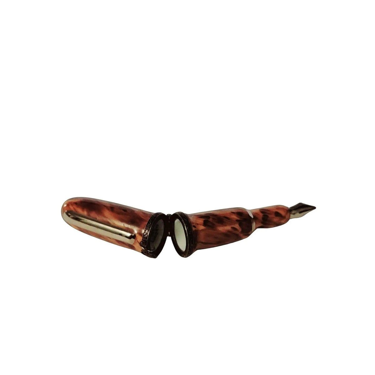 Brown Fountain Loupe Pen Limoges Box for Collectors, view 4