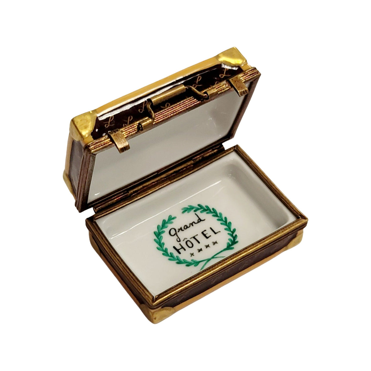 Brown Suitcase Limoges Box for Travel Enthusiasts, view 2