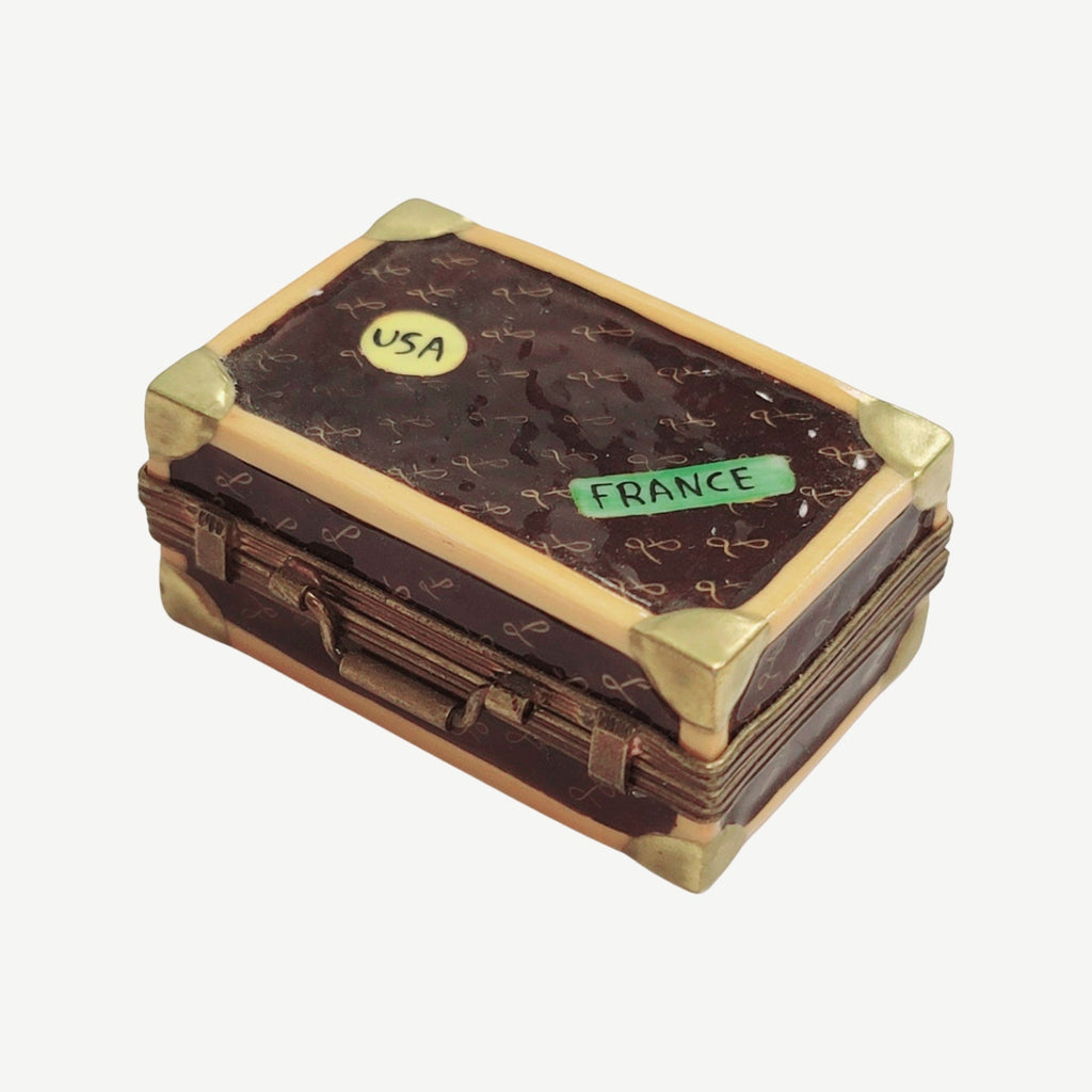 Brown Suitcase Limoges Box for Travel Enthusiasts, view 4