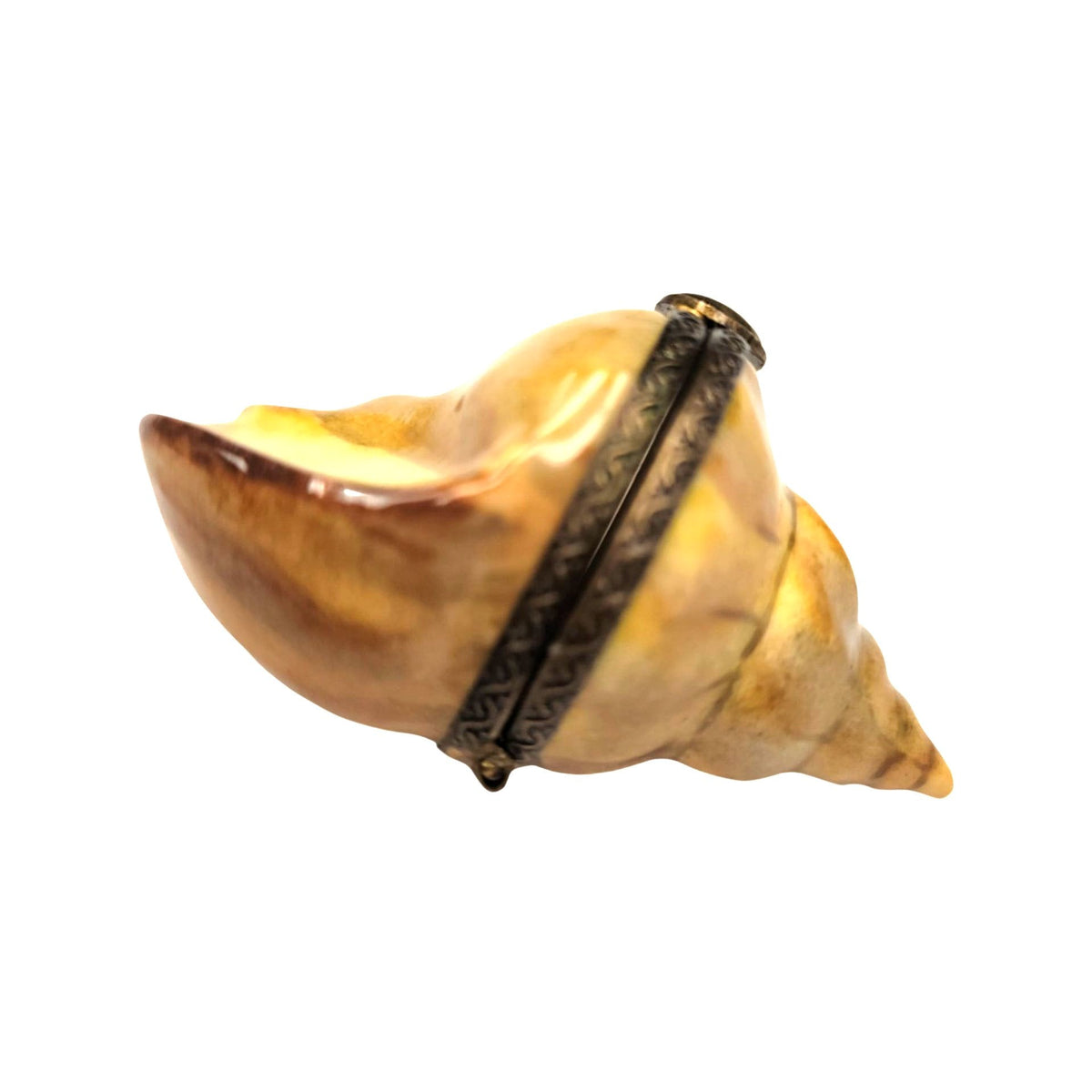 Collectible Bullot Shell Limoges box with artisan brushwork