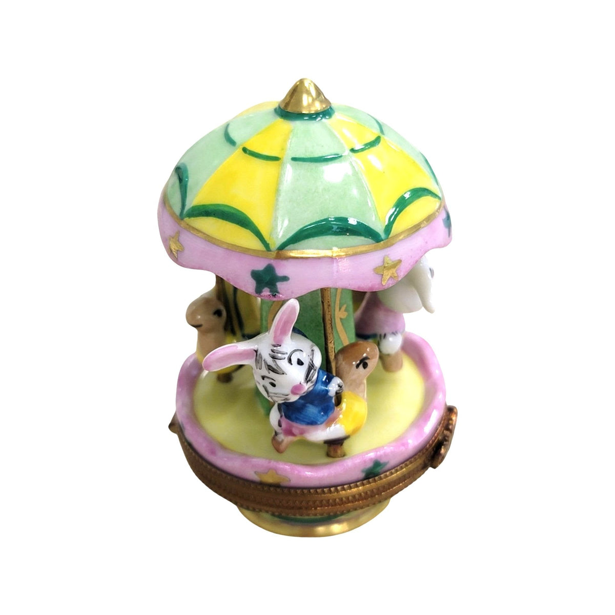 Bunny Carnival Ride Carousel Limoges Box Figurine, view 3