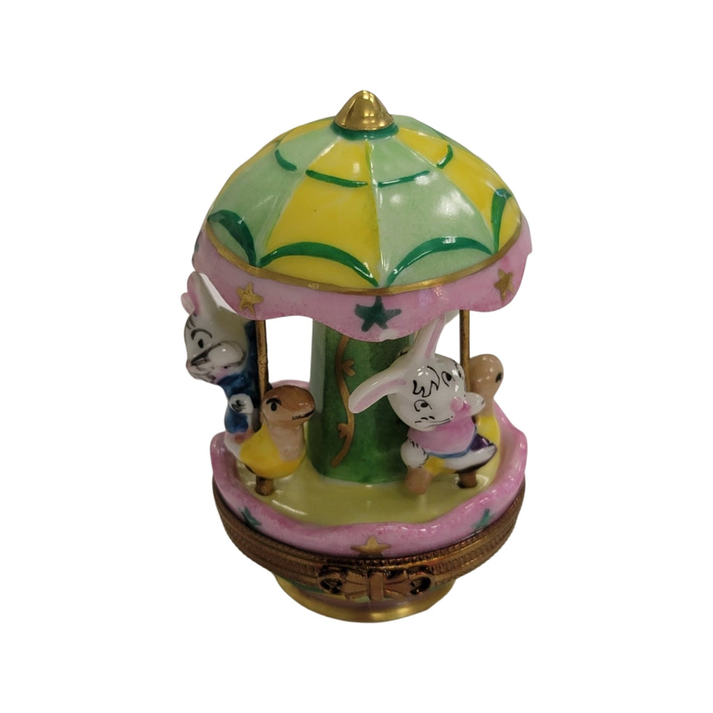 Bunny Carnival Ride Carousel Limoges Box Figurine, view 6