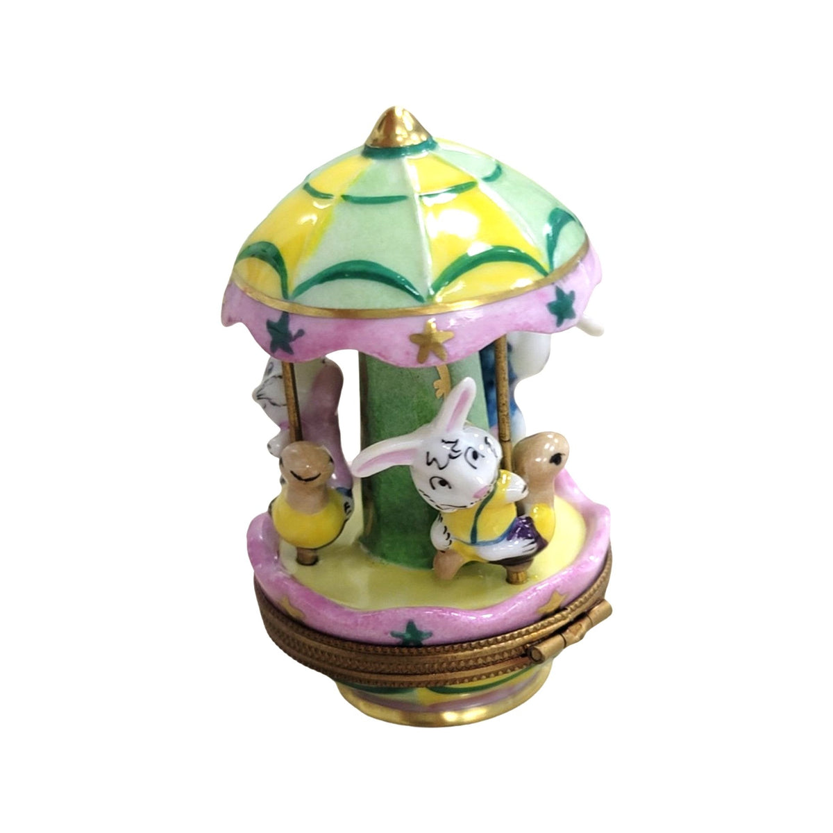 Bunny Carnival Ride Carousel Limoges Box Figurine, view 7