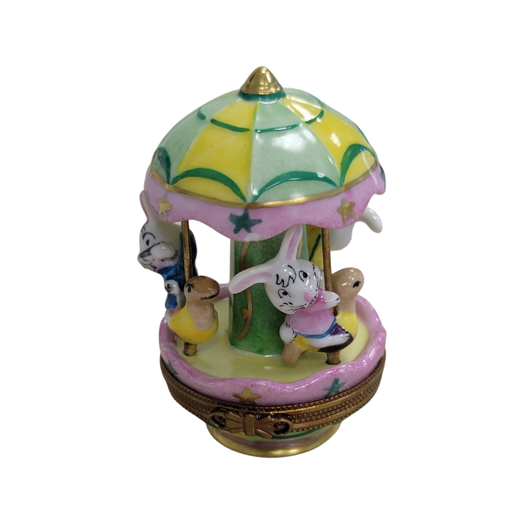 Bunny Carnival Ride Carousel Limoges Box Figurine, view 8