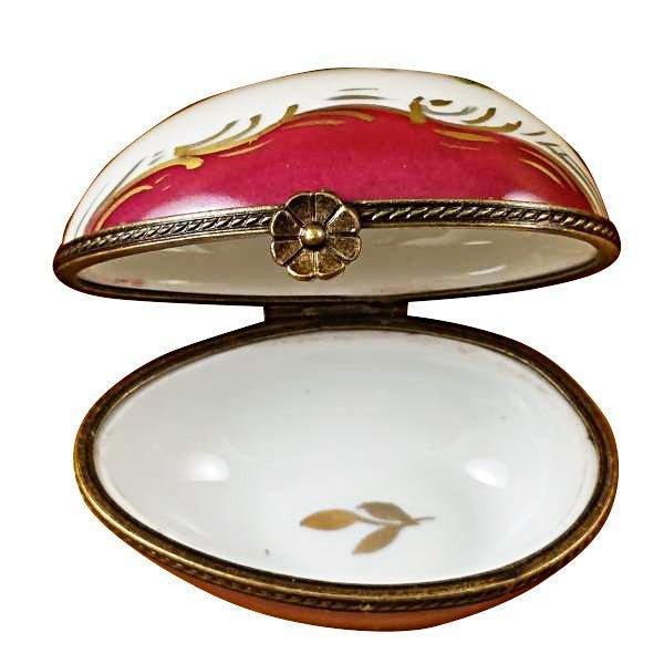 Burgundy Egg with Flowers Limoges Box, view 4