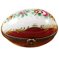 Burgundy Egg with Flowers Limoges Box, a hand-painted Limoges porcelain gift