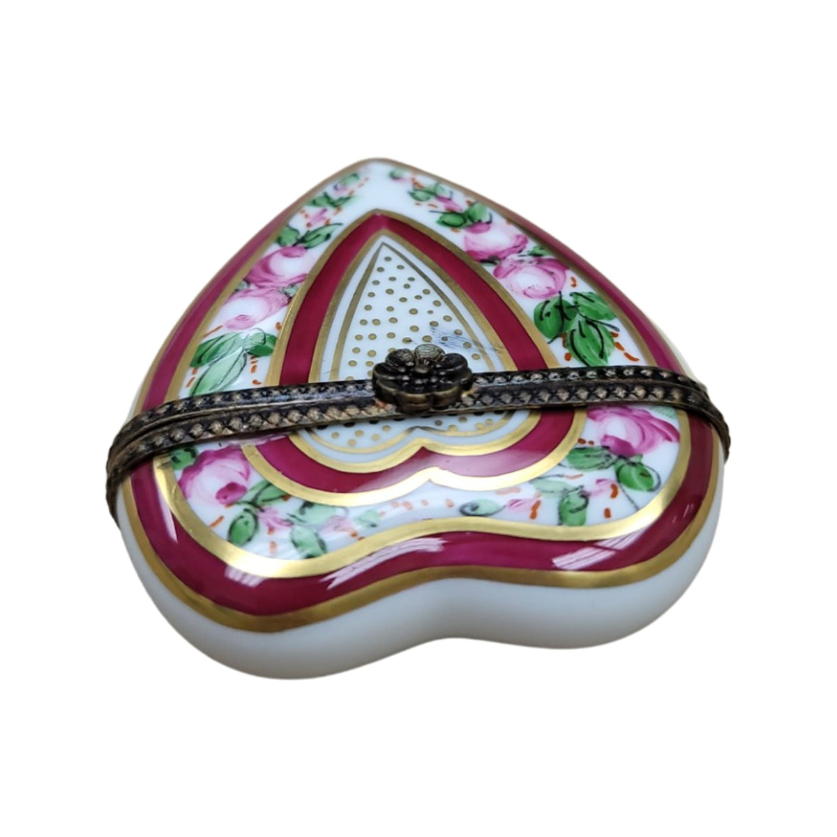 Burgundy Heart Limoges Porcelain Art Object, view 3