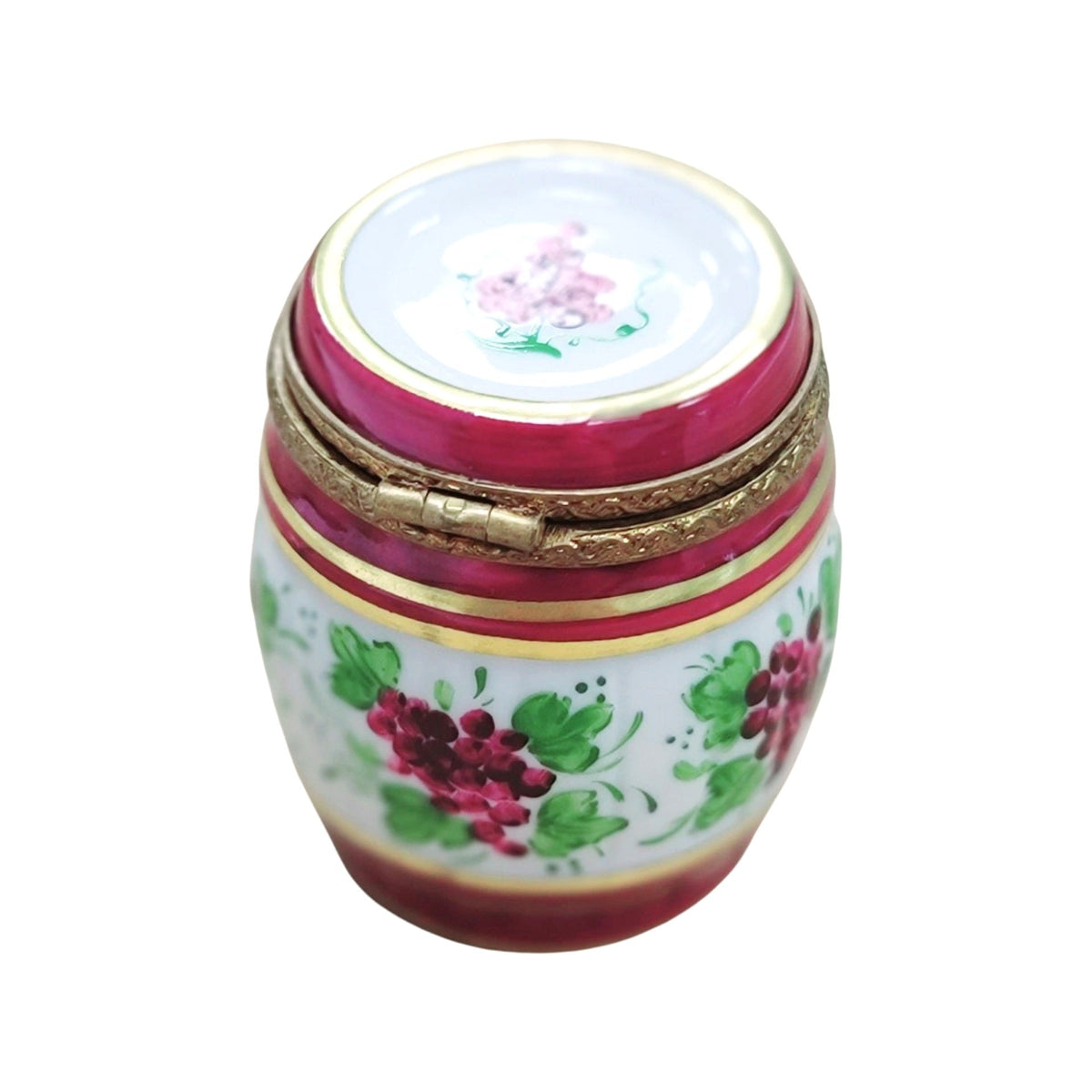Burgandy Wine Barrel Limoges Box Figurine, view 3