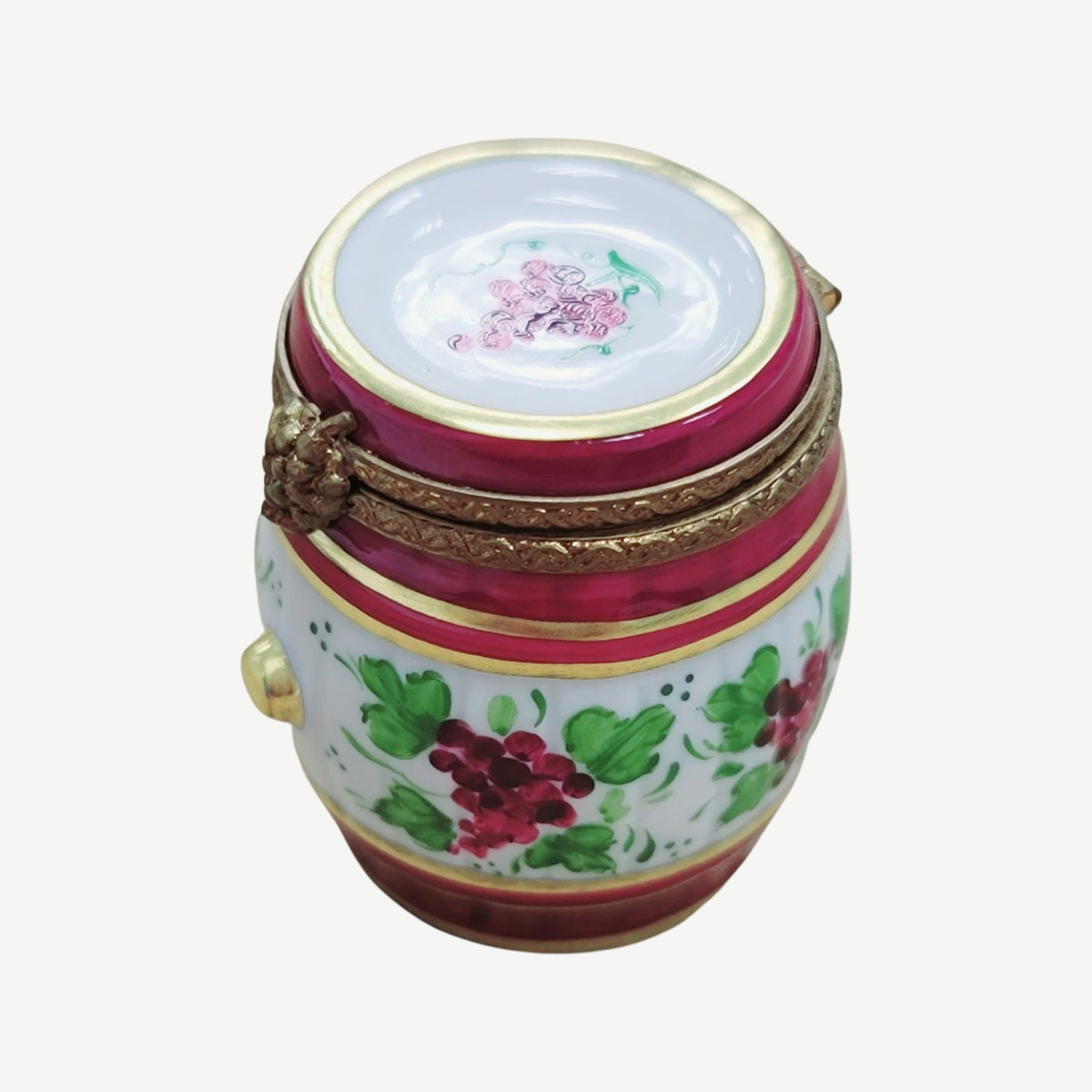 Burgandy Wine Barrel Limoges Box Figurine, view 4