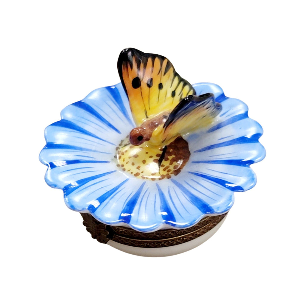 Butterfly on Flower Limoges Porcelain Box for Nature Lovers, view 5