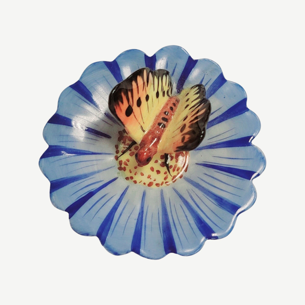 Butterfly on Flower Limoges Porcelain Box for Nature Lovers, view 8
