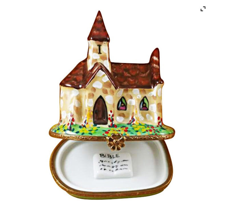 Church with Brown Roof & Removable Bible, view 2