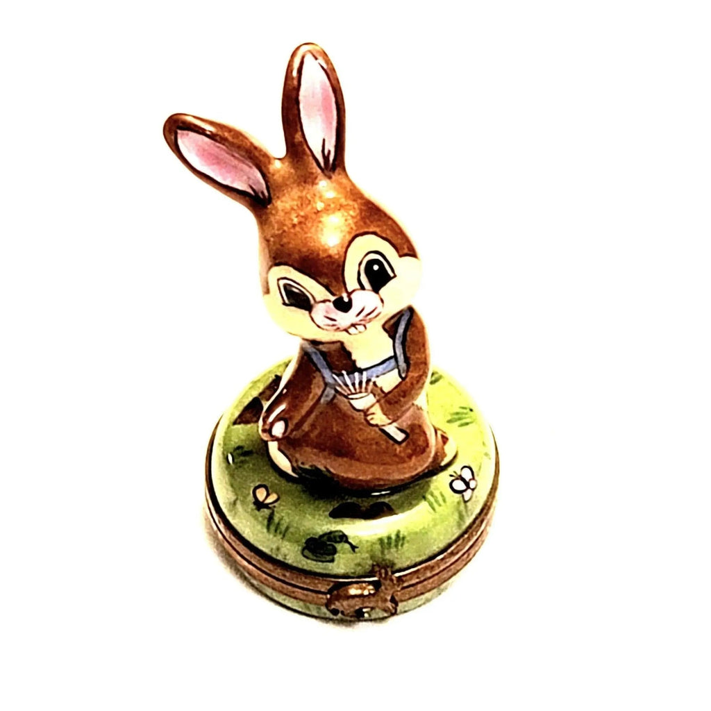 Genuine Camping Rabbit Bunny Limoges box painted by hand in France, from Limoges Boutique