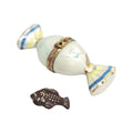 Candy W Fish Inside Porcelain Art Object, a hand-painted Limoges porcelain gift