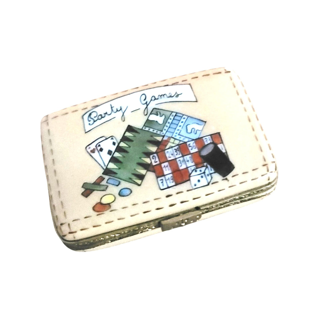 Card Games Suitcase Limoges Box, a hand-painted Limoges porcelain gift
