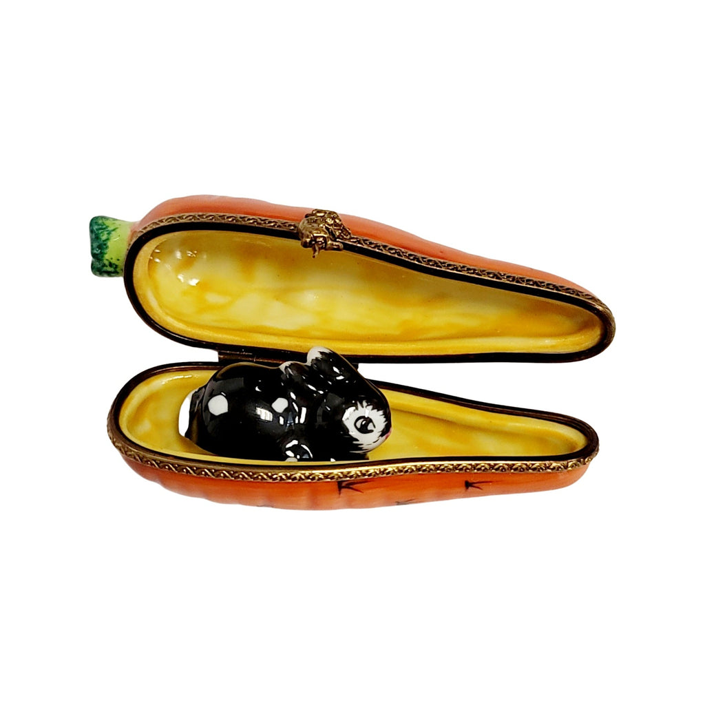 Carrot with Brown Rabbit Limoges Box, view 2