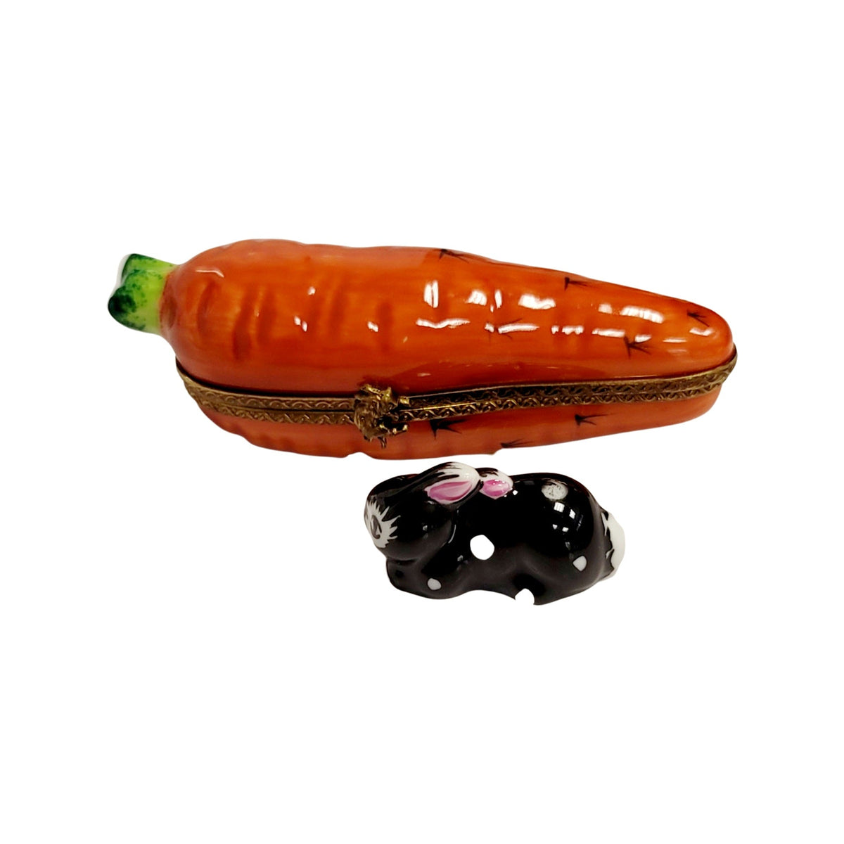 Carrot with Brown Rabbit Limoges Box, view 6