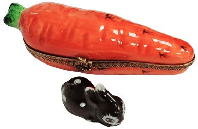 Carrot with Brown Rabbit Limoges Box, view 7