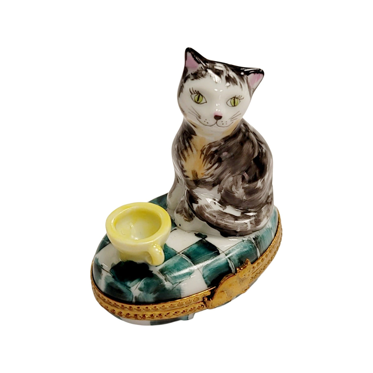 The Cat with Yellow Cup Teacup, a Limoges keepsake with true French charm