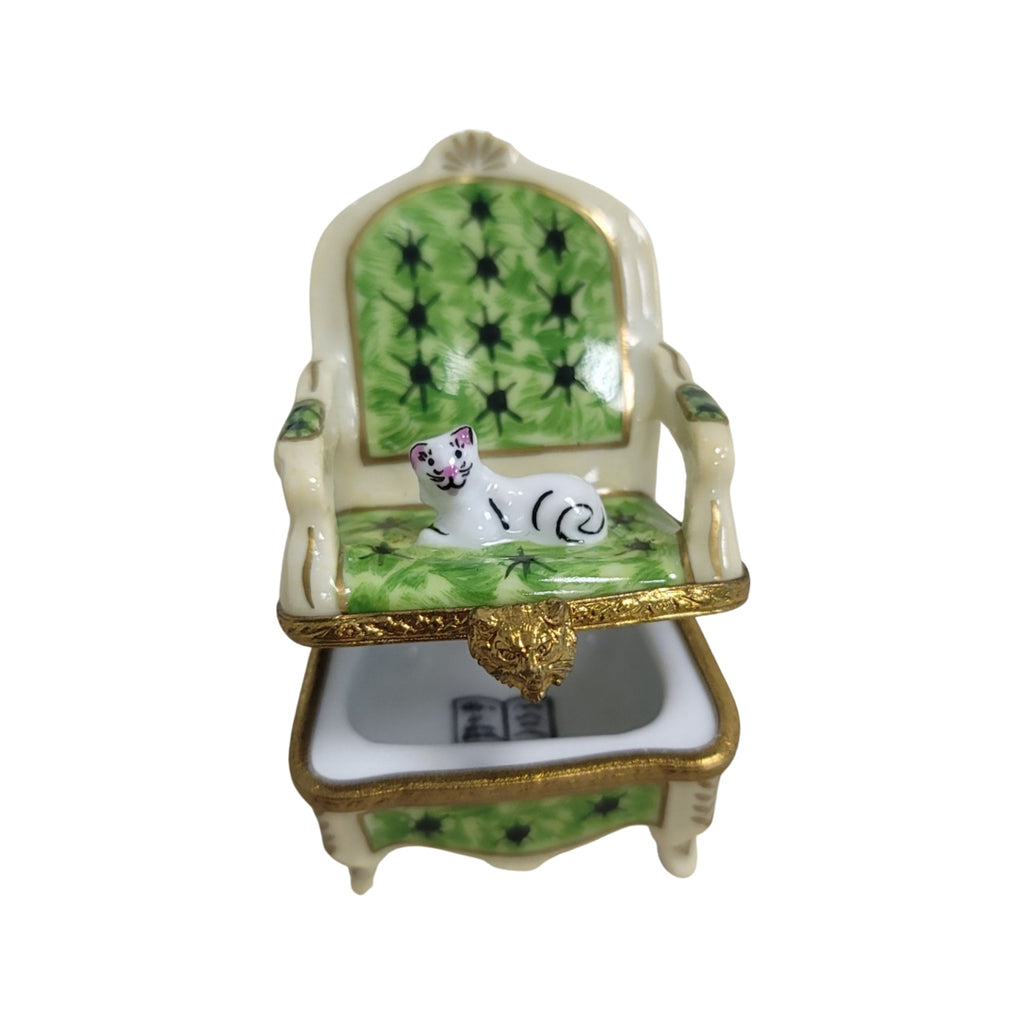 Cat on Green Chair for Cat Lovers, view 2
