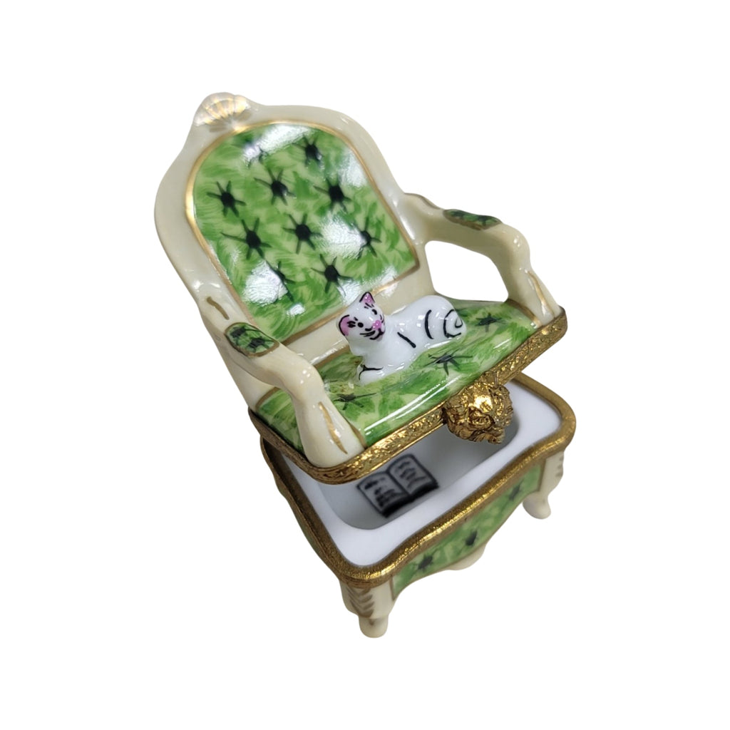 Cat on Green Chair for Cat Lovers, view 3