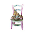 Limoges Boutique presents the Cat Playing on Chair, a genuine Limoges box painted by hand in France